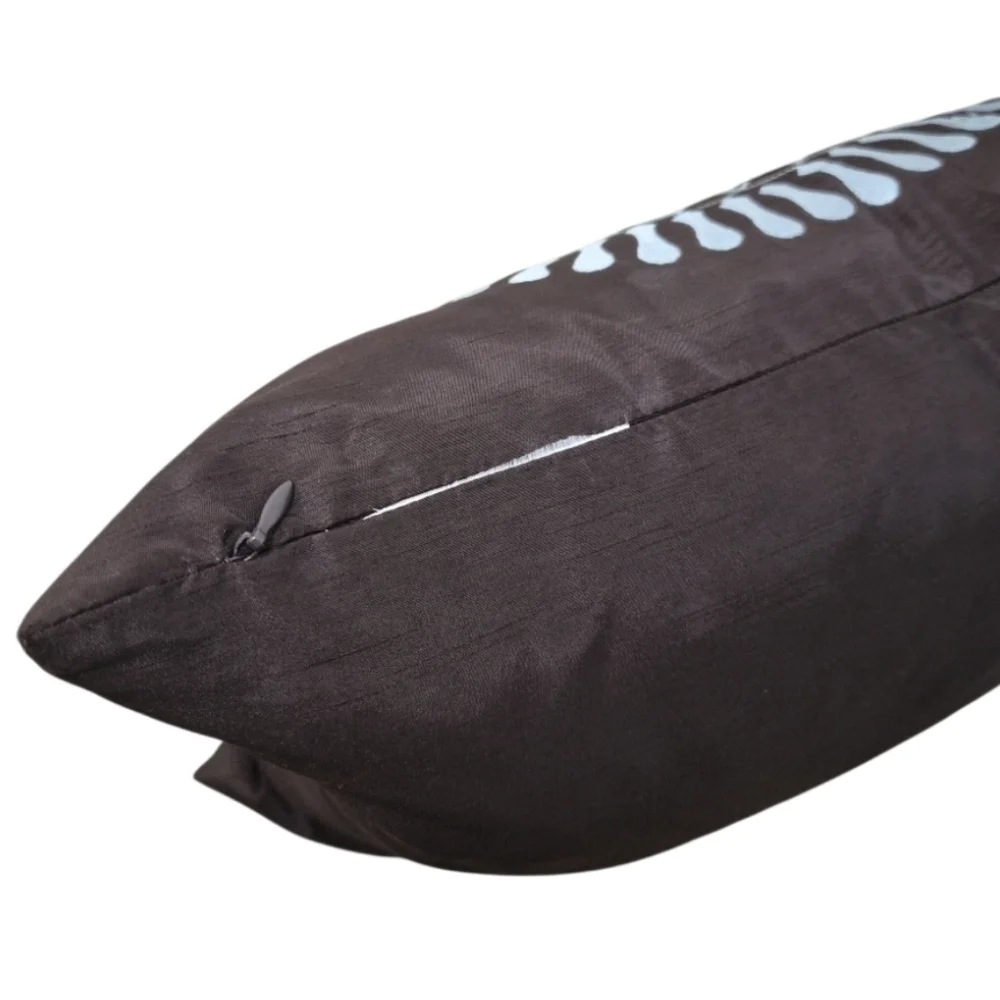 Elegant Brown Embroidered Rectangal Starburst Pillow Brown & Blue